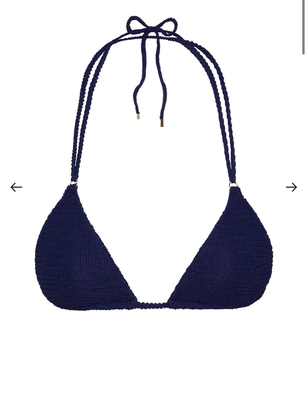 Monday Swimwear Navy Crochet Triangle Bikini Top